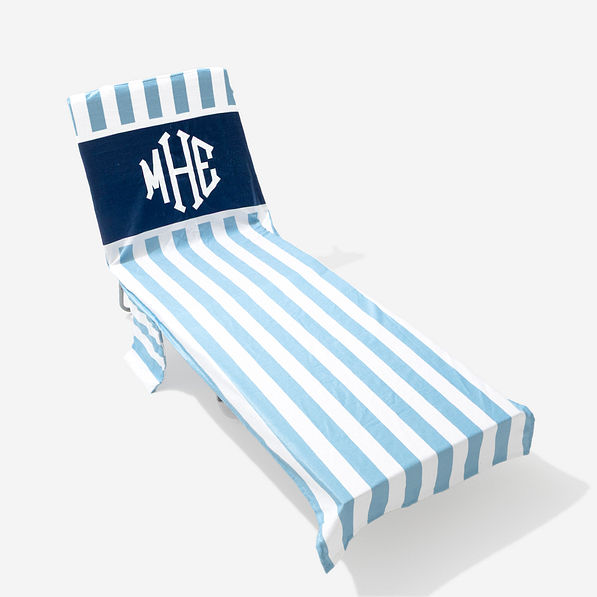 Monogrammed Chair Cover in Blue Cabana Stripe 2026