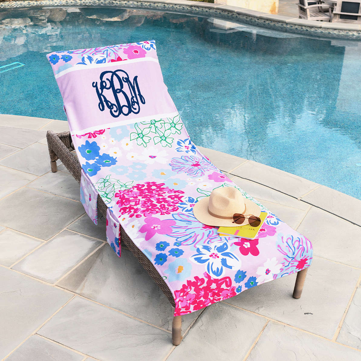 Monogrammed Lounge & Beach Chair Cover - Marleylilly