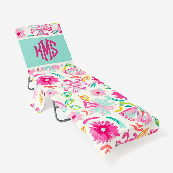 monogrammed chair cover in painted petals new pink monogram