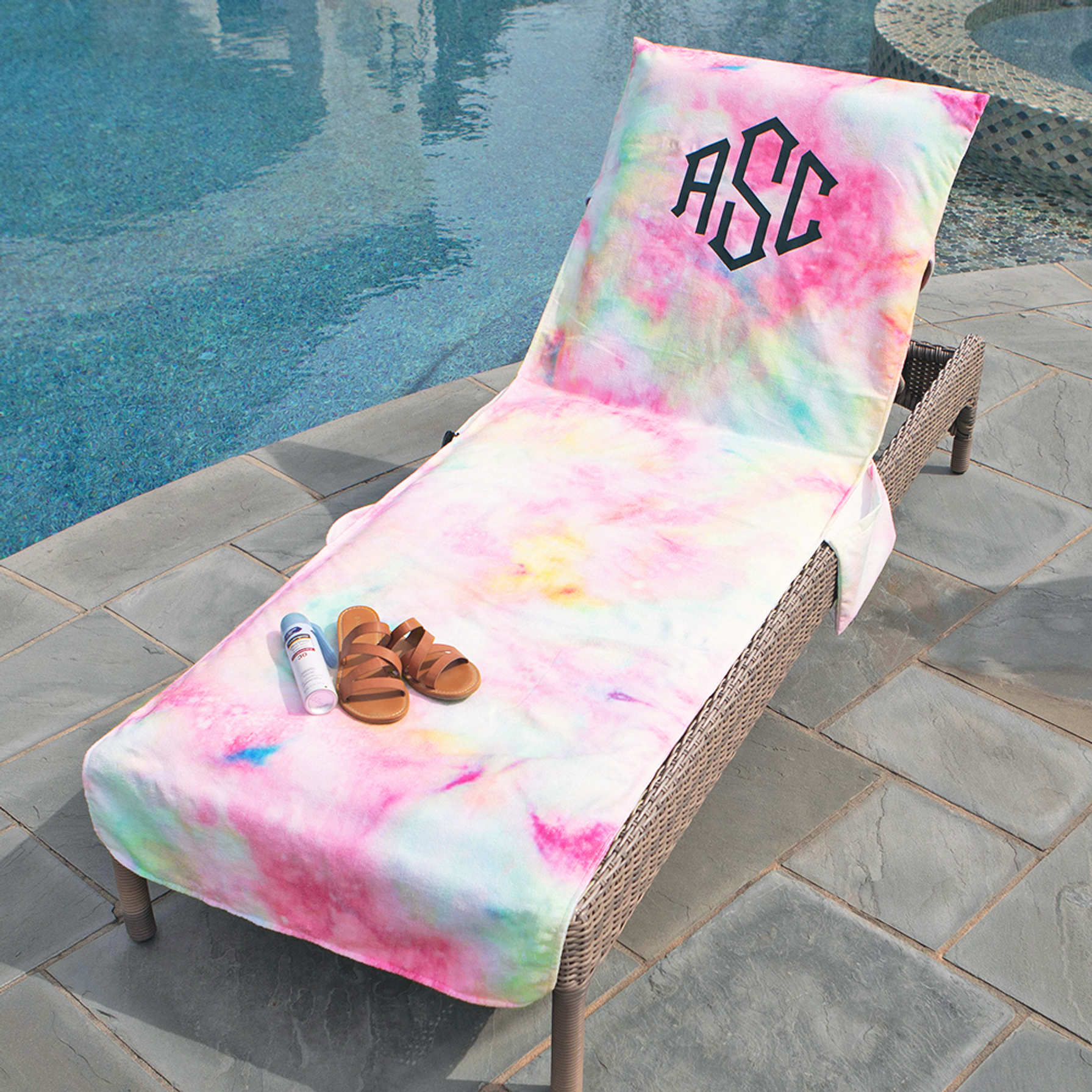 Monogrammed Lounge & Beach Chair Cover Marleylilly