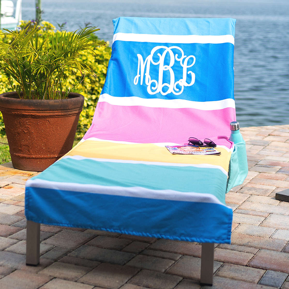 Monogrammed Lounge & Beach Chair Cover Marleylilly