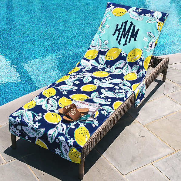 Monogrammed Lounge & Beach Chair Cover Marleylilly
