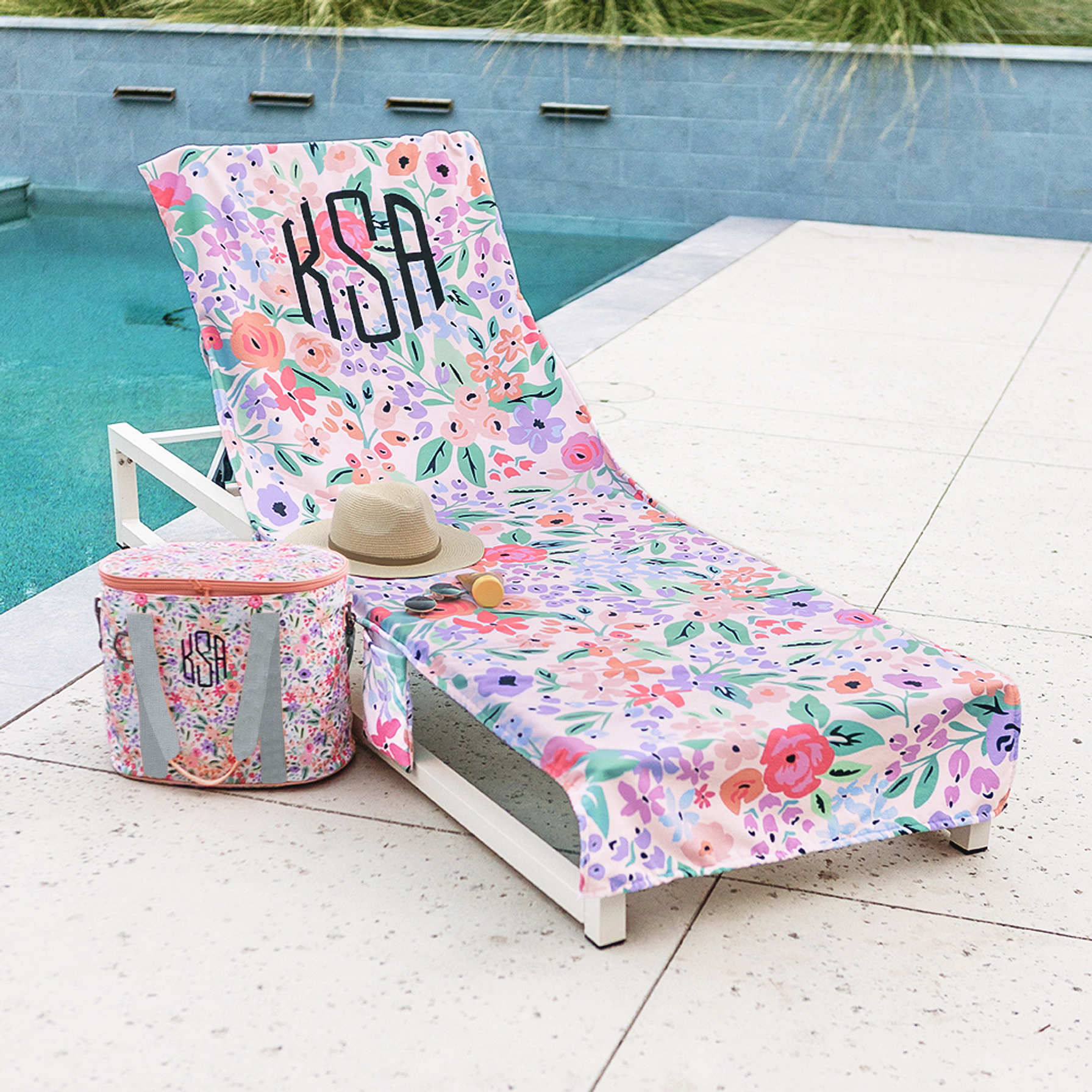 Monogrammed Lounge & Beach Chair Cover Marleylilly