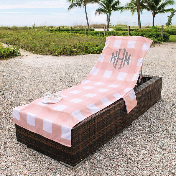 Monogrammed Lounge & Beach Chair Cover Marleylilly