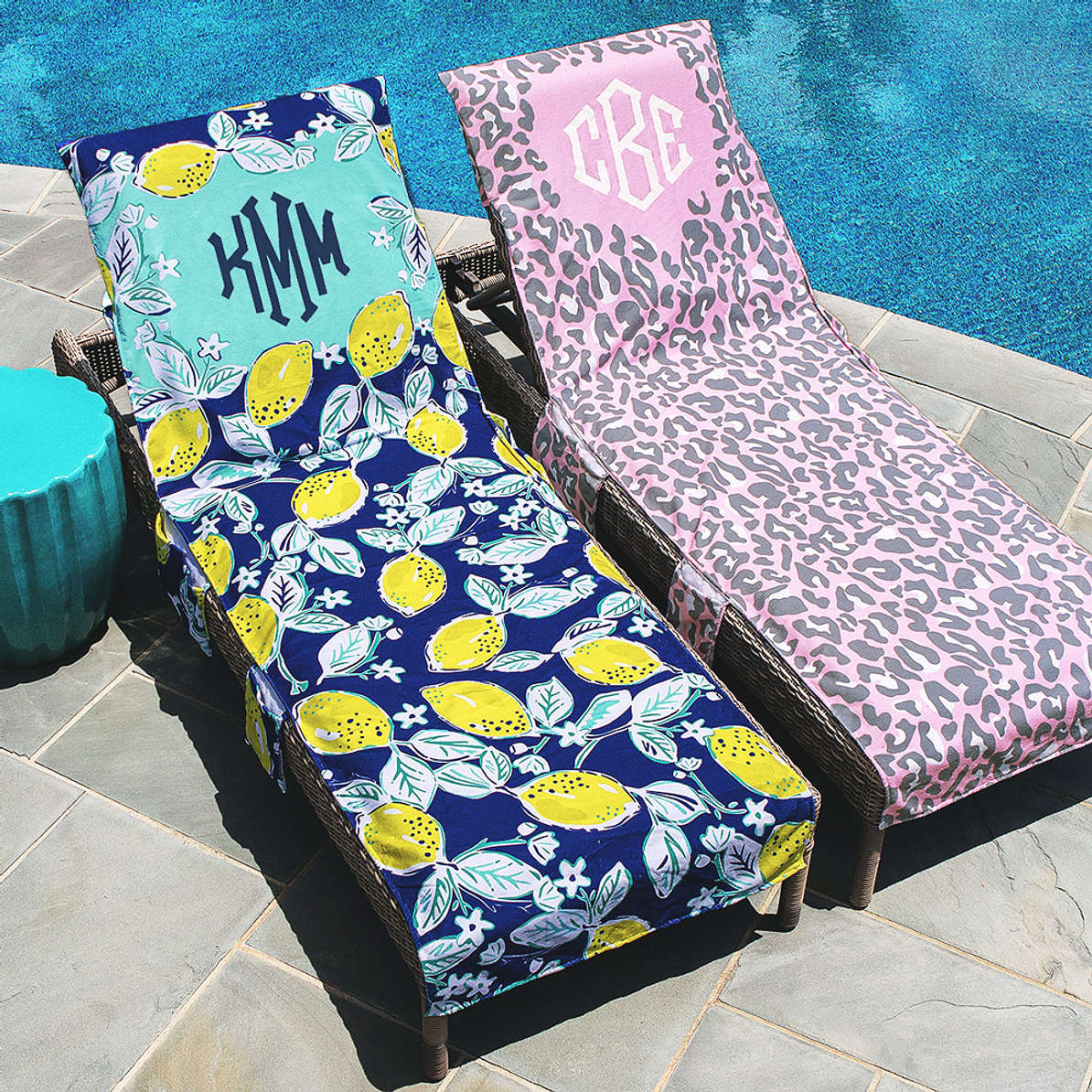 Monogrammed Lounge & Beach Chair Cover - Marleylilly
