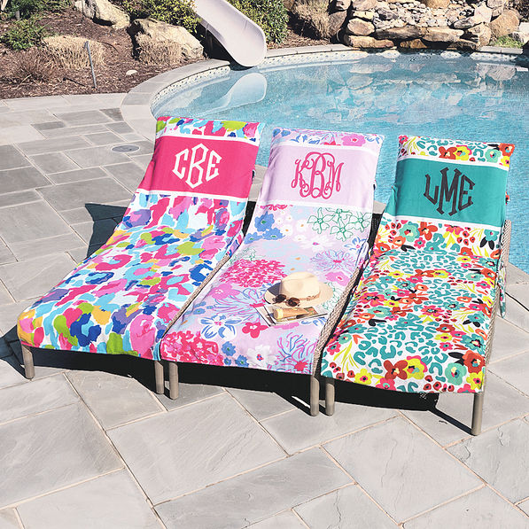 Monogrammed Lounge & Beach Chair Cover - Marleylilly