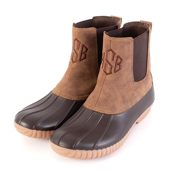 Monogrammed Pull On Duck Boots - Women 