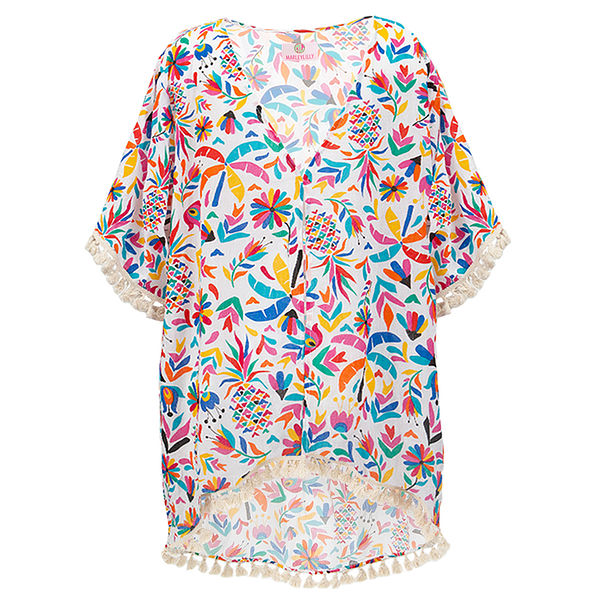 mexicali colorful kimono with fringe