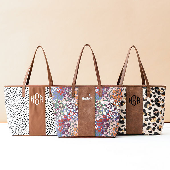 Monogrammed Leopard Tote Bag