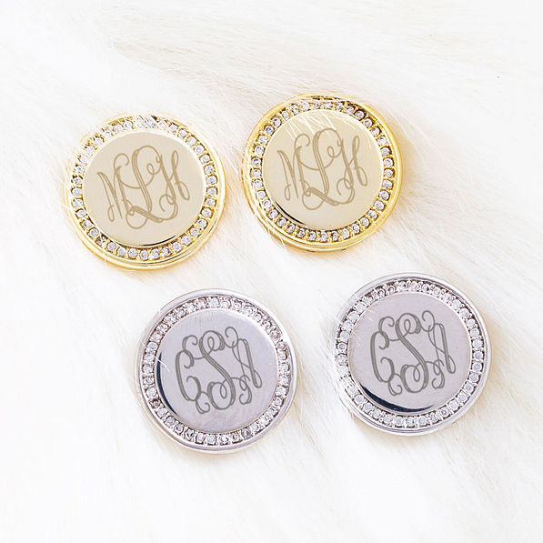 Monogrammed Earrings and Engraved Earrings - Marleylilly