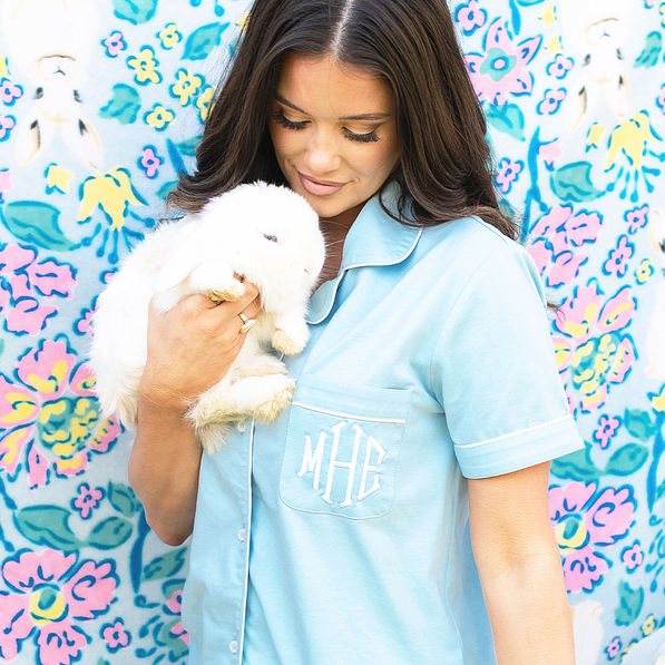 light blue classic sleep set with bunny