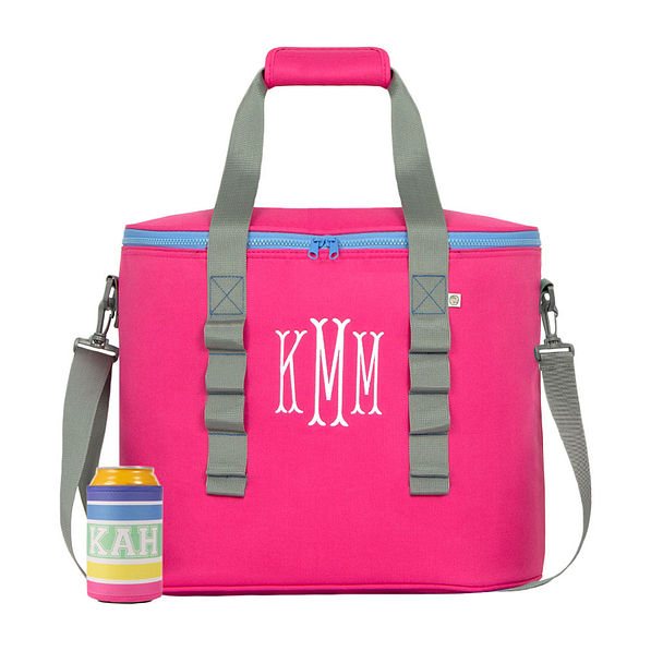 monogrammed cooler in hot pink monogrammed cooler in hot pink