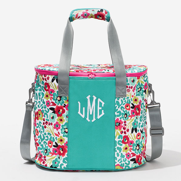personalized cooler in wild blooms