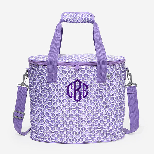 monogrammed cooler purple shells
