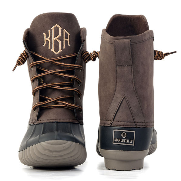 monogram duck boots