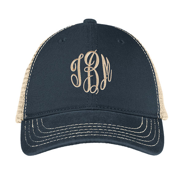 Monogrammed Snapback Baseball Hat in Navy