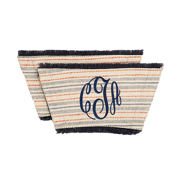 americana striped tassel monogrammed sandal toppers