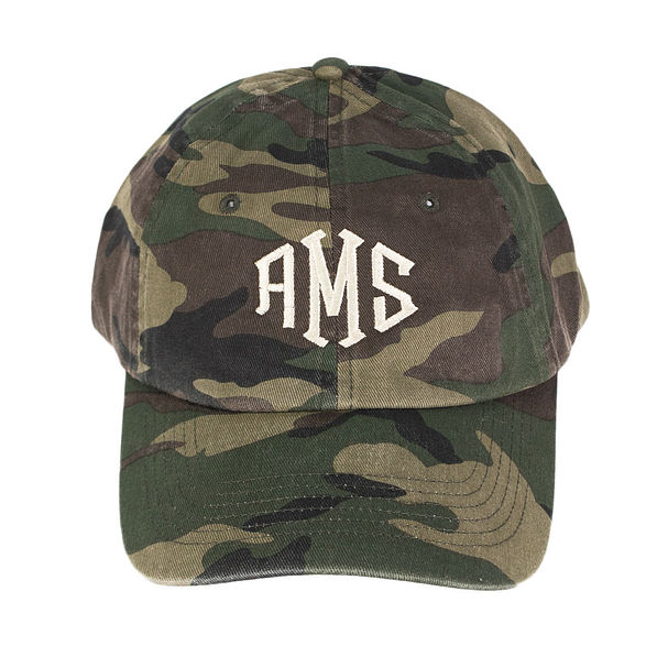 monogrammed camo baseball hat