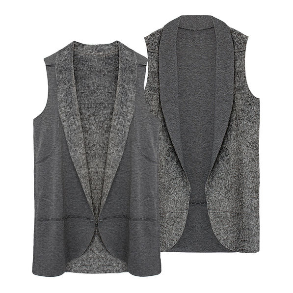 reversible seamed sherpa vest