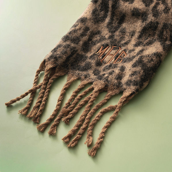 leopard print scarf detail shot