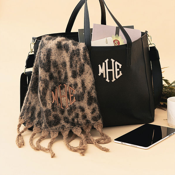 leopard print scarf with bag