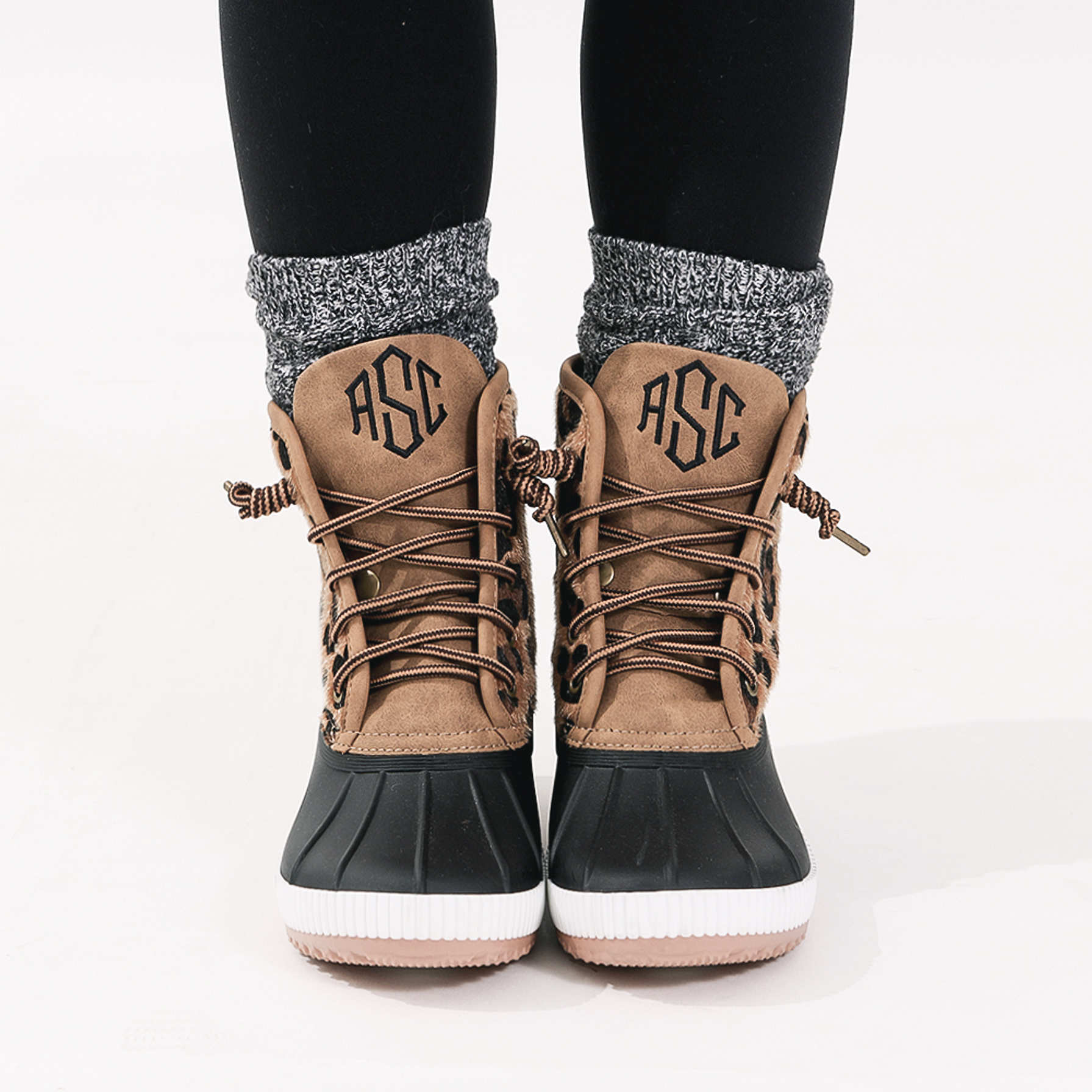 Monogrammed Leopard Duck Boots Marleylilly