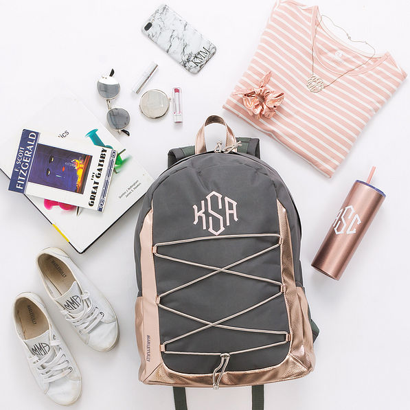 monogrammed uptown backpack with accessories