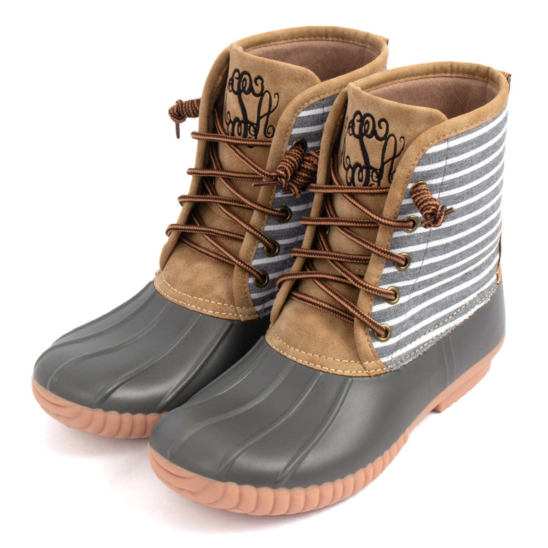 duck boots gray