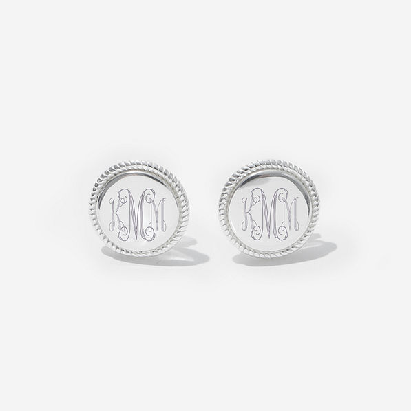 Monogrammed Nala Earrings in Silver
