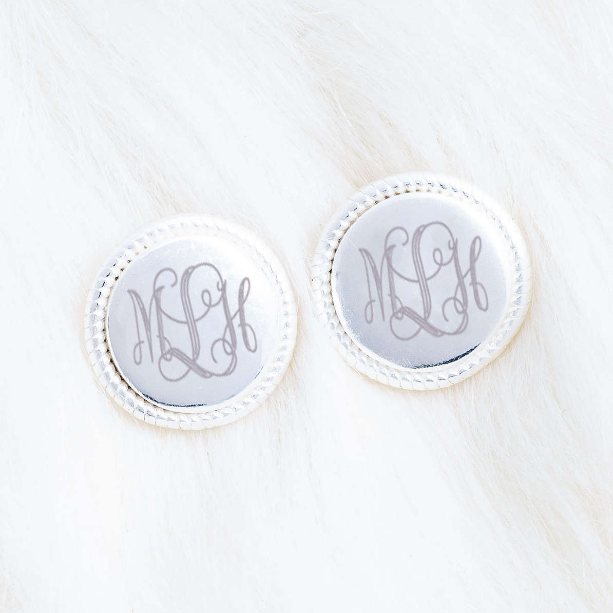 Nila Silver Crystal Disk Earrings