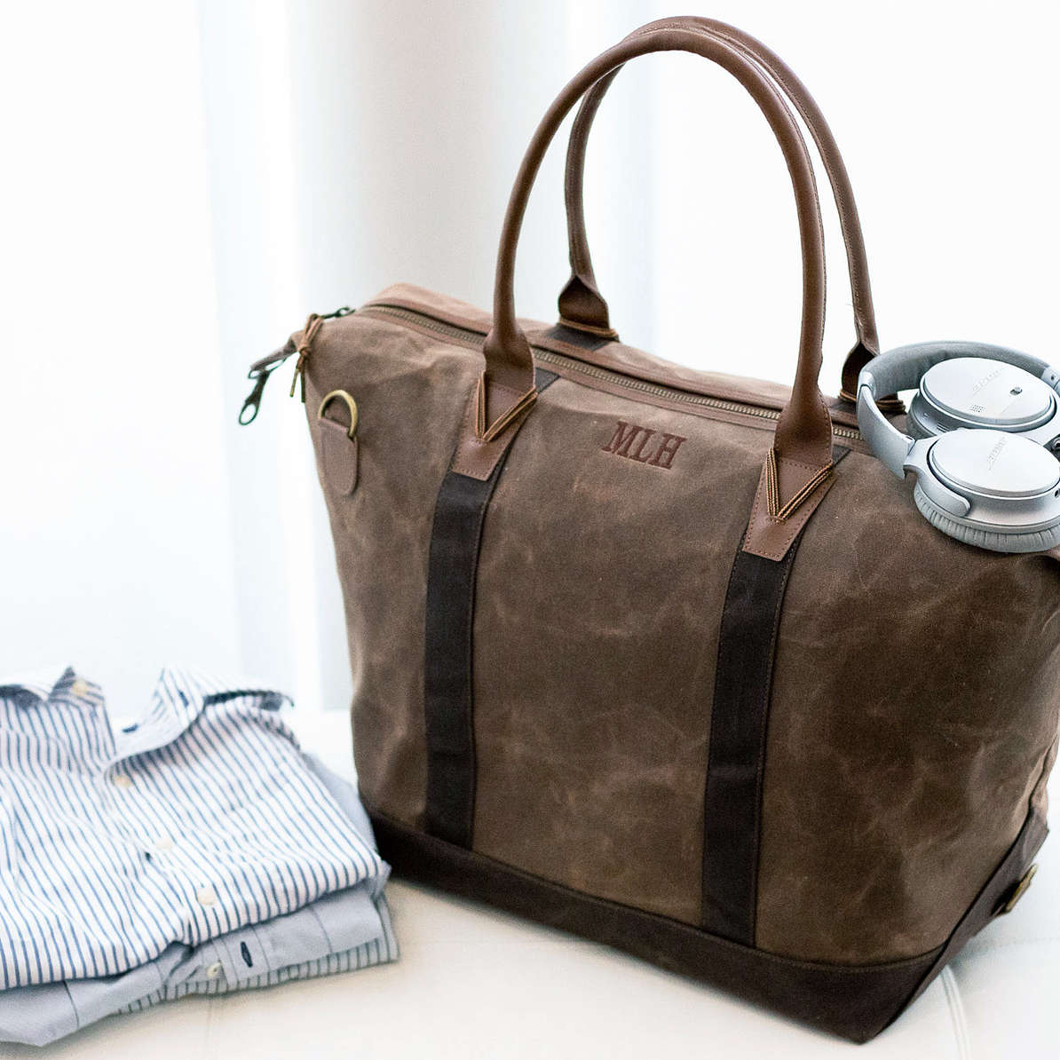 waxed canvas weekender