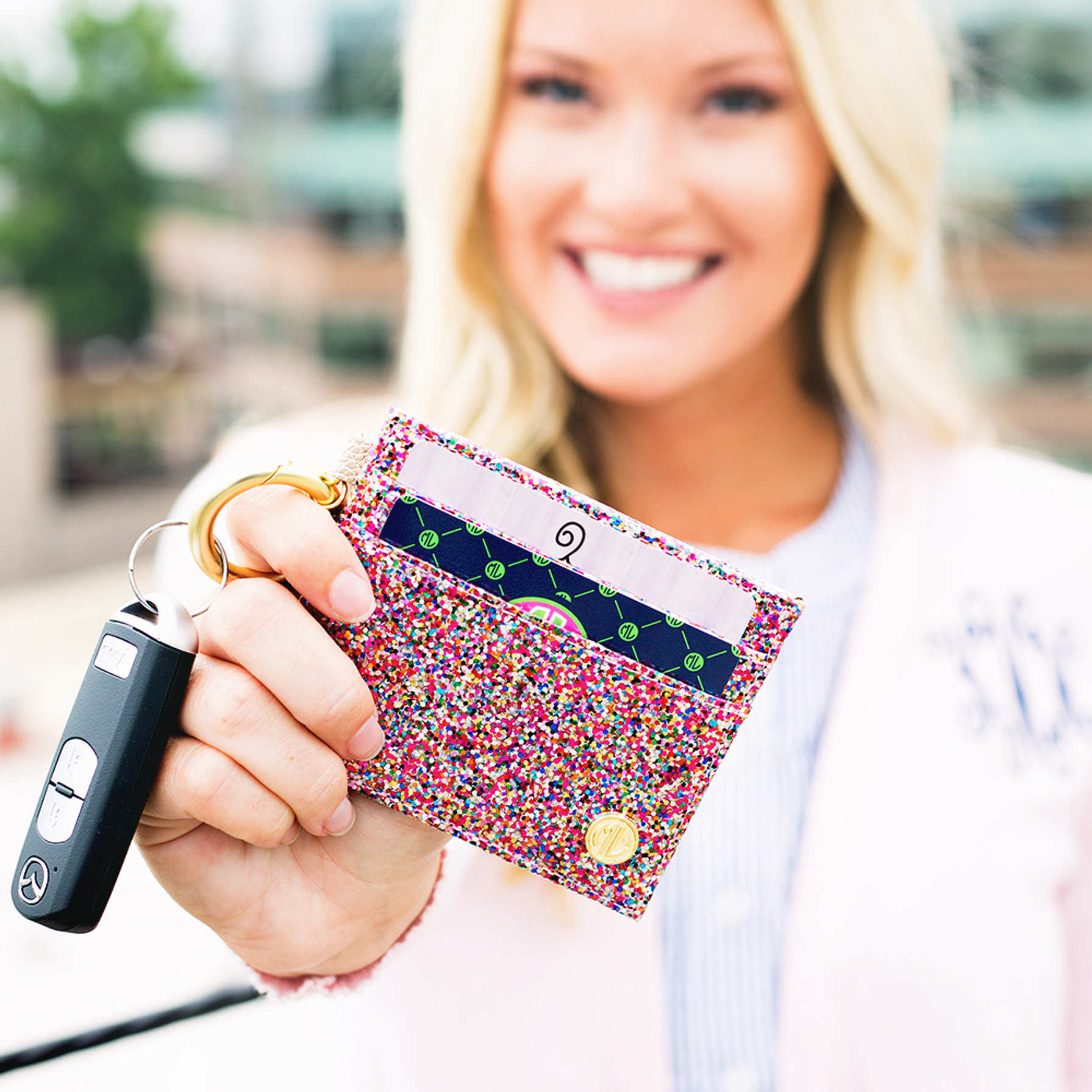 Colorful Glitter Card Case Marleylilly