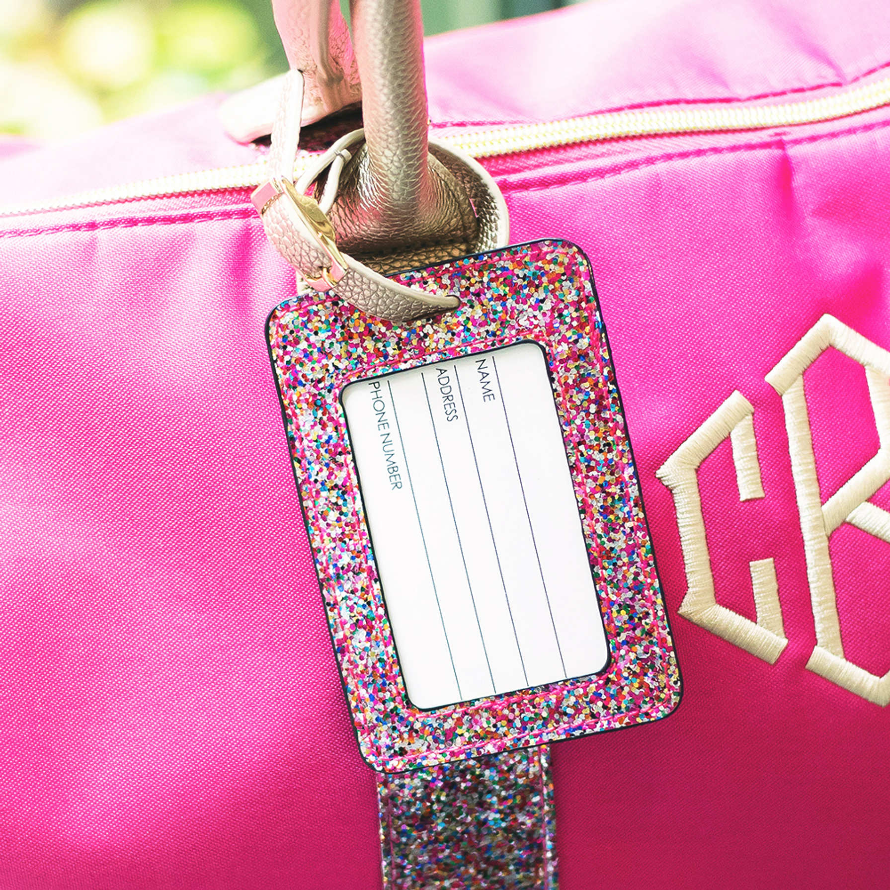 Glitter Travel Tag