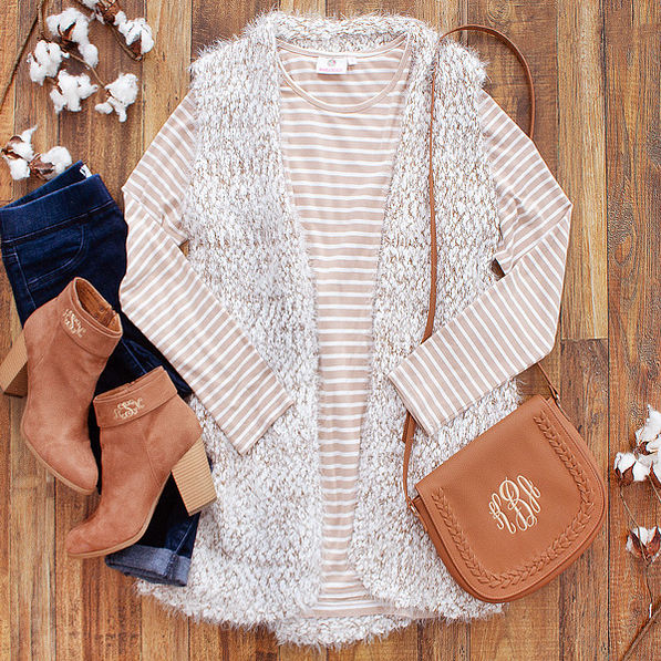 cozy knit vest with dropped hem layering tunic and interchangeable crossbody