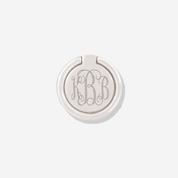 silver monogramed phone ring