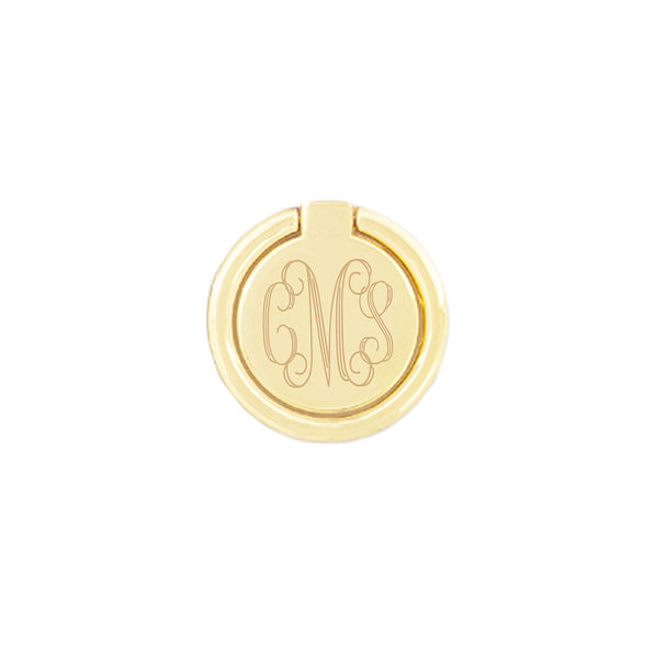 gold monogrammed phone ring gold monogrammed phone ring
