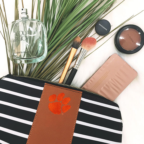 makeup coming out of clemson cosmetic bag