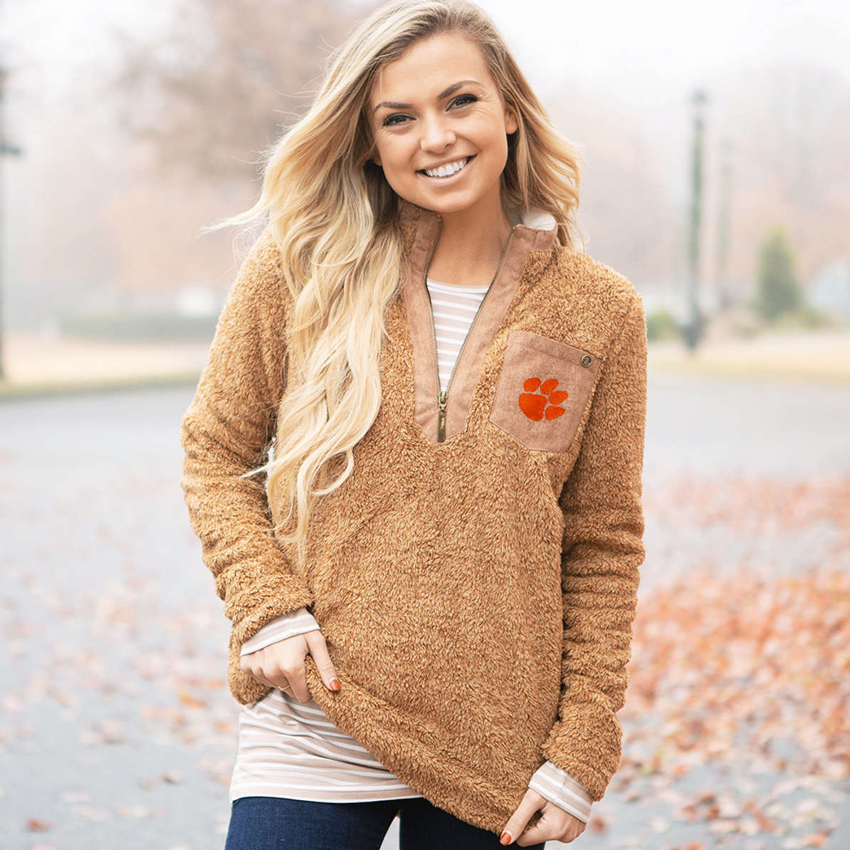 NCAA Clemson Tigers Sherpa Pullover - Marleylilly