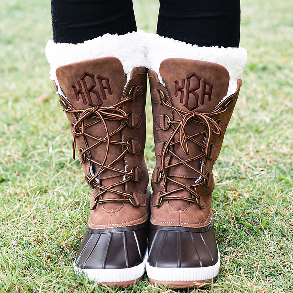 Girls monogrammed duck boots online