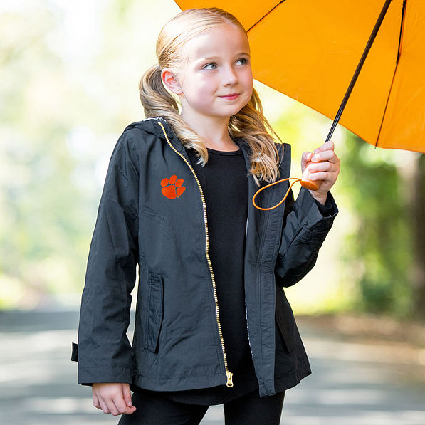 kids clemson black rain jacket