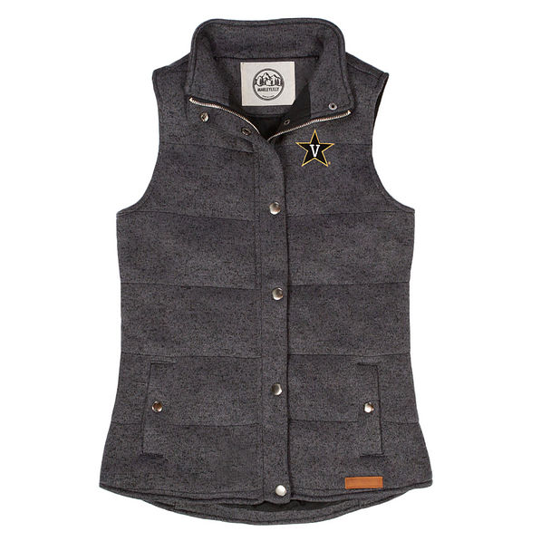 vanderbilt heathered quilted vest in black