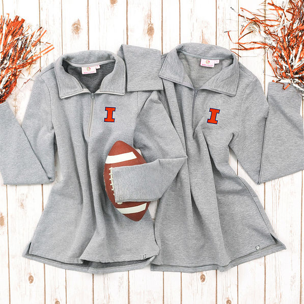 matching illinois pullover sweatshirts with pom poms