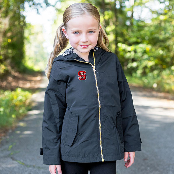 kids nc state black rain jacket