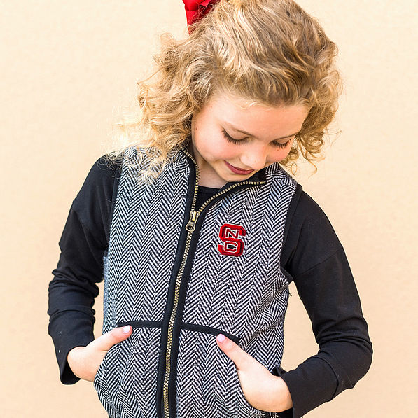 kids nc state herringbone vest