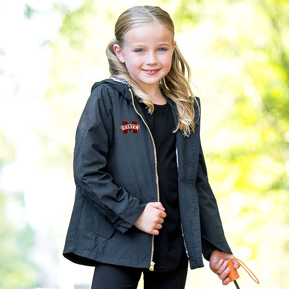 mississippi state kids black rain jacket