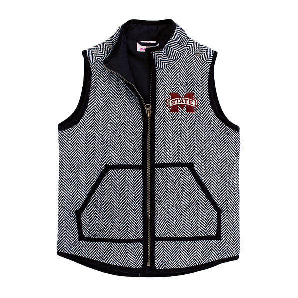 mississippi state kids herringbone vest