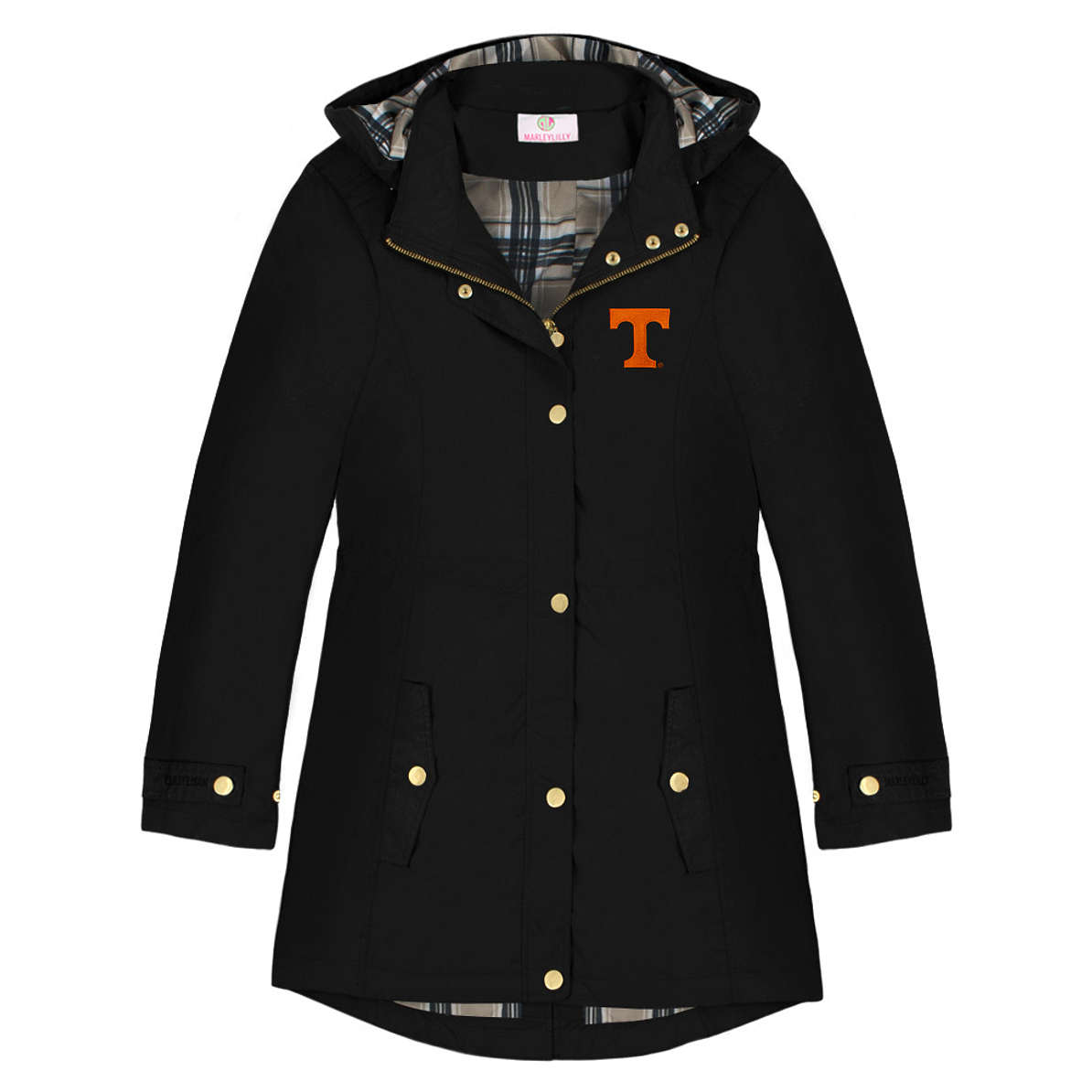 Marleylilly Rain Jacket in Khaki with Tennessee Volunteers Logo