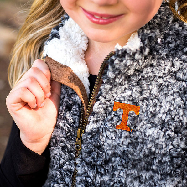 girls tennessee heathered sherpa vest