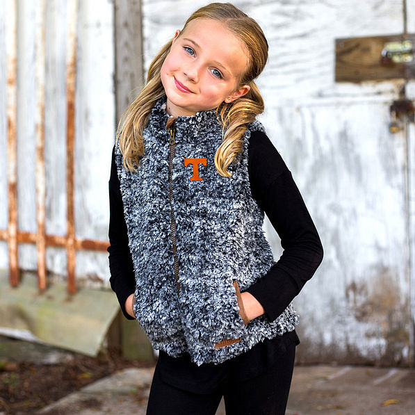 kids tennessee charcoal sherpa vest