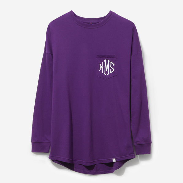 Monogrammed Long Sleeve Shirt in Violet